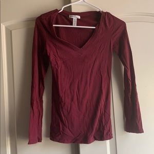Burgundy V-Neck